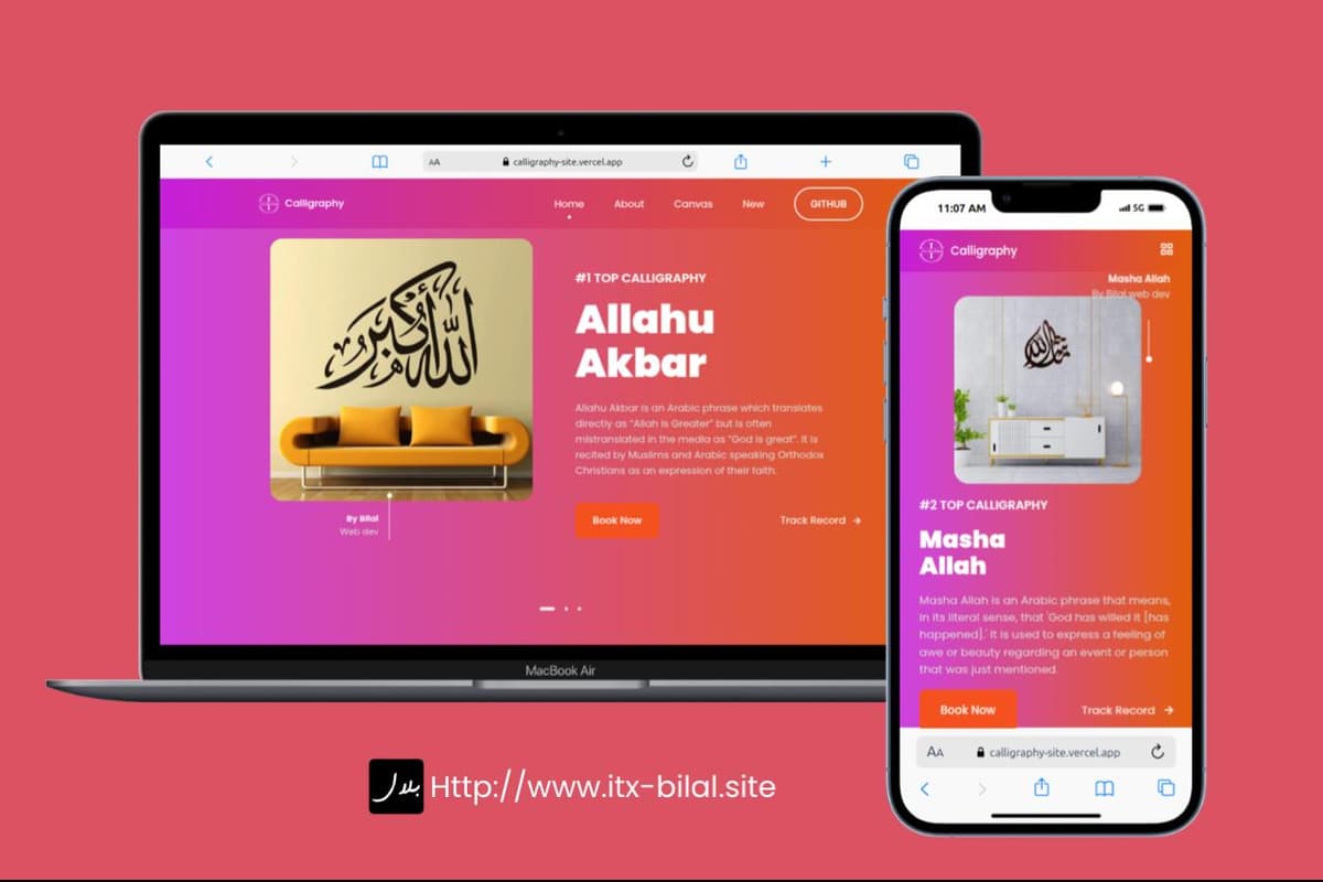 Calligraphy Website: Modern Responsive Design